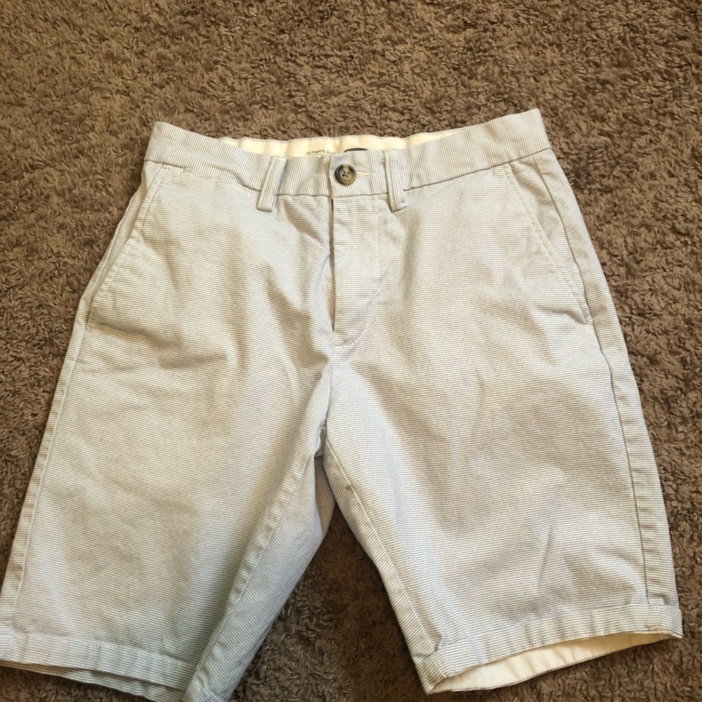 Blue and white stripped shorts
